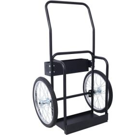 Large Dual Oxygen Tank Cart Dolly Double Cylinder Cart, 20 Pneumatic Wheels Includes Two Fastening Belts ,black