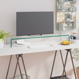 TV Stand/Monitor Riser Glass Clear 39.4"x11.8"x5.1"