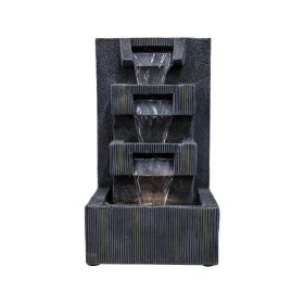15.7inches Tabletop Water Fountain with LED Light for Office and Home Decor