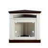 Corner electric fireplace with mantelpiece for living room or bedroom, replaceable fireplace insert heaters, realistic log and flame effects