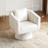 360° Swivel Accent Chair, Modern Velvet Fabric Living Room Armchair with Fluffy Cushions, Comfy Wide Upholstered, Barrel Accent Chairs for Living Room