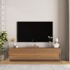 Floating TV Stand Wall Mounted with 16 Color LEDs,68" Modern TV Stand, Floating TV Cabinet Entertainment Center for 55 60 65 Inch TV,Wood