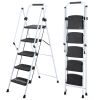 ladder, folding ladder stool, with anti slip wide pedals, steel ladder, with safety anti slip handle
