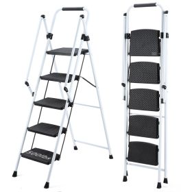 ladder, folding ladder stool, with anti slip wide pedals, steel ladder, with safety anti slip handle