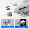 30 inch Under Cabinet Range Hood 900CFM Stainless Steel 3 Speed Gesture&Touch Control
