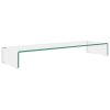 TV Stand/Monitor Riser Glass Clear 39.4"x11.8"x5.1"