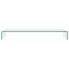 TV Stand/Monitor Riser Glass Clear 39.4"x11.8"x5.1"