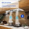 Range Hood Insert 30 inch,Stainless Steel Kitchen Vent Hood 600CFM,Built-in Kitchen Stove Hood w/Front Touch Control and Front LED Lights