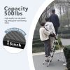 White four-step ladder, light folding four-step stool, wide anti-skid pedal and safety handle, strong steel ladder, multi-purpose ladder