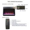 23 inch electric fireplace insert, ultra thin heater with crystal & realistic flame, remote control with timer, overheating protection,with sidelight