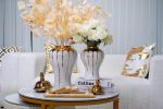 Exquisite White Gilded Ginger Jar with Removable Lid