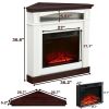 Corner electric fireplace with mantelpiece for living room or bedroom, replaceable fireplace insert heaters, realistic log and flame effects