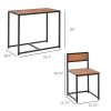 HOMCOM 3-Piece Industrial Dining Table Set for 2, Kitchen Table and Chairs, Dining Room Sets for Small Spaces