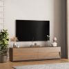 Floating TV Stand Wall Mounted with 16 Color LEDs,68" Modern TV Stand, Floating TV Cabinet Entertainment Center for 55 60 65 Inch TV,Wood