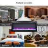 44 inch in wall recessed electric fireplace with remote and multi color flame & emberbed, LED light heater