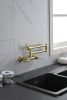 Pot Filler Faucets Both Hot Cold Water Wall Faucet Brass Faucets Kitchen Folding Kitchen Faucets Commercial Sink Faucet 3 Handles 2 Holes Joint Swing