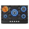 30 inch Gas Cooktop, Gas Stove Top with 5 High Efficiency Burners, Bulit-in Stainless Steel Gas Hob for Kitchen, NG/LPG Convertible Gas Stovetop