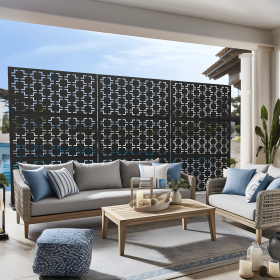 Metal Outdoor Privacy Screen (size: 72" H×47" W)