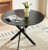 42.1" Table Mid-century Dining Table for 4-6 people With Round Mdf Table Top, Pedestal Dining Table, End Table Leisure Coffee Table,cross leg