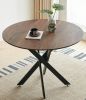 42.1" Table Mid-century Dining Table for 4-6 people With Round Mdf Table Top, Pedestal Dining Table, End Table Leisure Coffee Table,cross leg