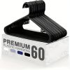 white/black 20/30/40/60-Pack Plastic Clothes Hangers - Heavy Duty Adult Hangers. Standard Design for Clothes. Space Saving & Dura