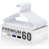 white/black 20/30/40/60-Pack Plastic Clothes Hangers - Heavy Duty Adult Hangers. Standard Design for Clothes. Space Saving & Dura