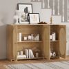 Retro 3-Door Sideboard with Large Storage Space Artificial Rattan Doors and Metal Handles,Accent Cabinet for Living Room and Hallway
