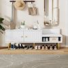 Modern Shoe Storage Bench with Hidden Storage and Upholstered Cushions for Bedside,Living Room and Entryway