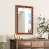 24 x 36 Inches Rustic Wall Mirror with Solid Wood Frame for Living Room  Bedroom