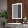 24 x 36 Inches Rustic Wall Mirror with Solid Wood Frame for Living Room  Bedroom