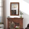 24 x 36 Inches Rustic Wall Mirror with Solid Wood Frame for Living Room  Bedroom