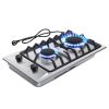 Gas Cooktop 12 Inch, Bulit-in Propane Stove 2 burner, Stainless Steel /Tempered Glass Gas Stove Top, 2 Burner Propane Cooktop