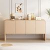 Minimalist Style 60"L Large Storage Space Sideboard with 4 Doors and Rebound Device for Living Room and Entryway