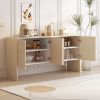 Minimalist Style 60"L Large Storage Space Sideboard with 4 Doors and Rebound Device for Living Room and Entryway
