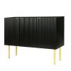 Modern Simple Sideboard with Particle Board and MDF Board;  Adjustable Shelves Luxury Style Cabinet with Gold Metal Legs and Handles for Hallway