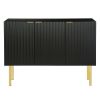 Modern Simple Sideboard with Particle Board and MDF Board;  Adjustable Shelves Luxury Style Cabinet with Gold Metal Legs and Handles for Hallway